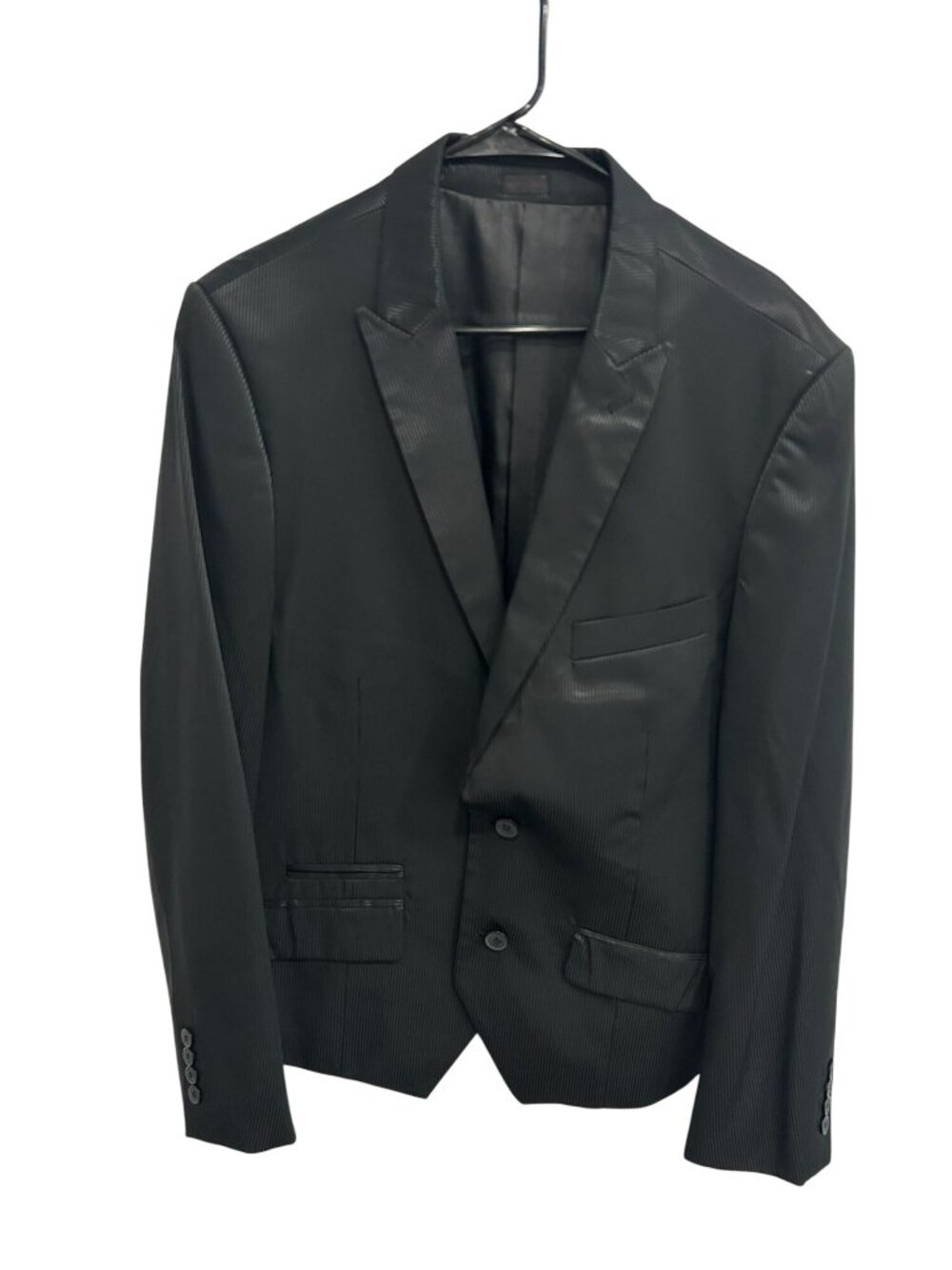 After Midnite 44R Mens Black Tuxedo Jacket Satin Lapels Dark Academia Noir